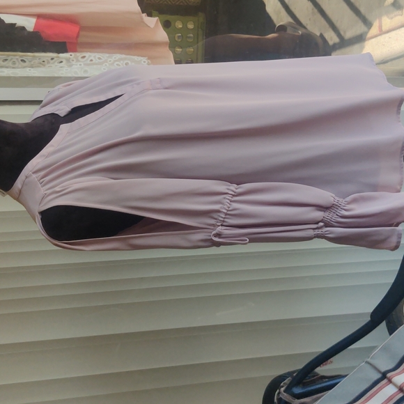 NY Collection light gray slit sleeved blouse - Picture 4 of 8